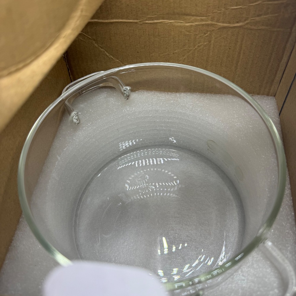 Unbranded Glass Saucepan with Cover 22x17cm Clear Heat Resistant Borosilicate - Picture 5 of 5